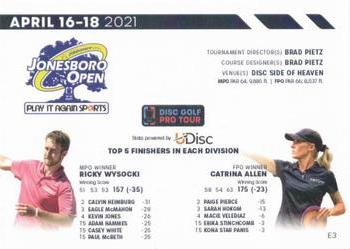 2022 Disc Golf Pro Tour - Events #E3 Jonesboro Open (Ricky Wysocki / Catrina Allen) Back